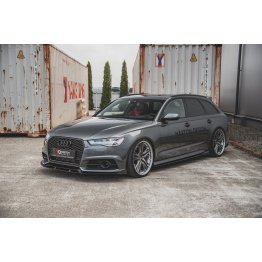 Накладки сплиттеры на пороги Вар2 на Audi A6 C7 S-Line / S6 C7